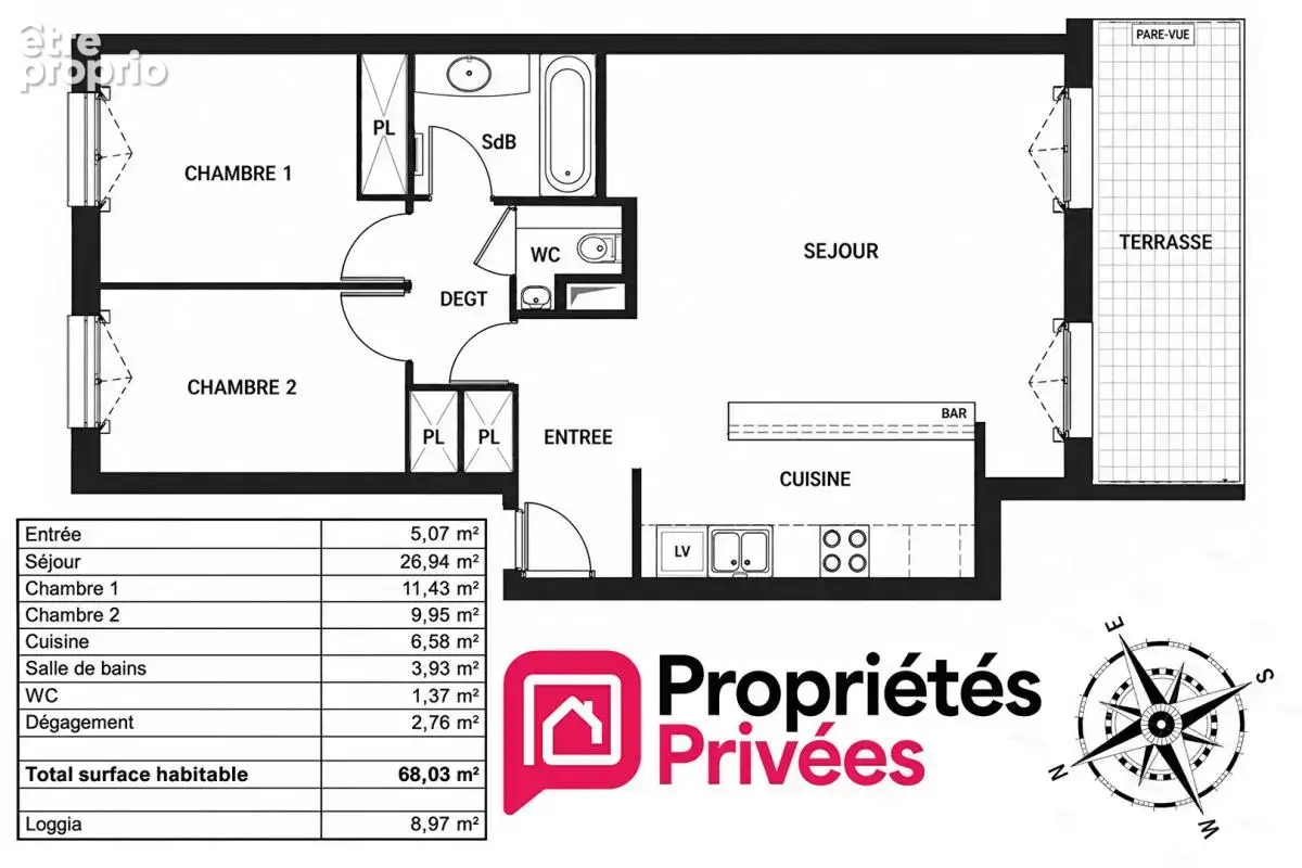 Appartement Boulogne Billancourt 3 pièce(s) 68 m2 traversant avec terrasse - 6e étage - photo 15