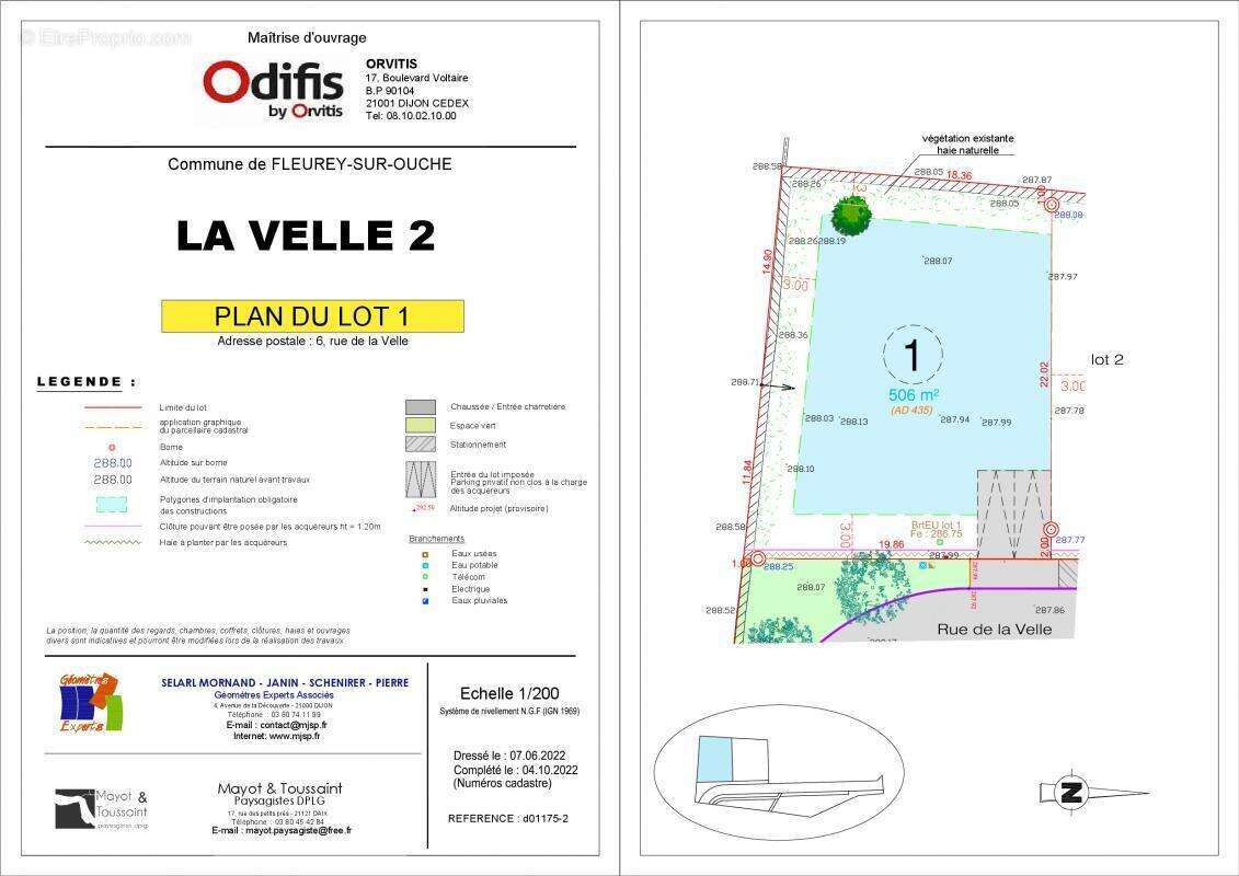 Terrain à FLEUREY-SUR-OUCHE