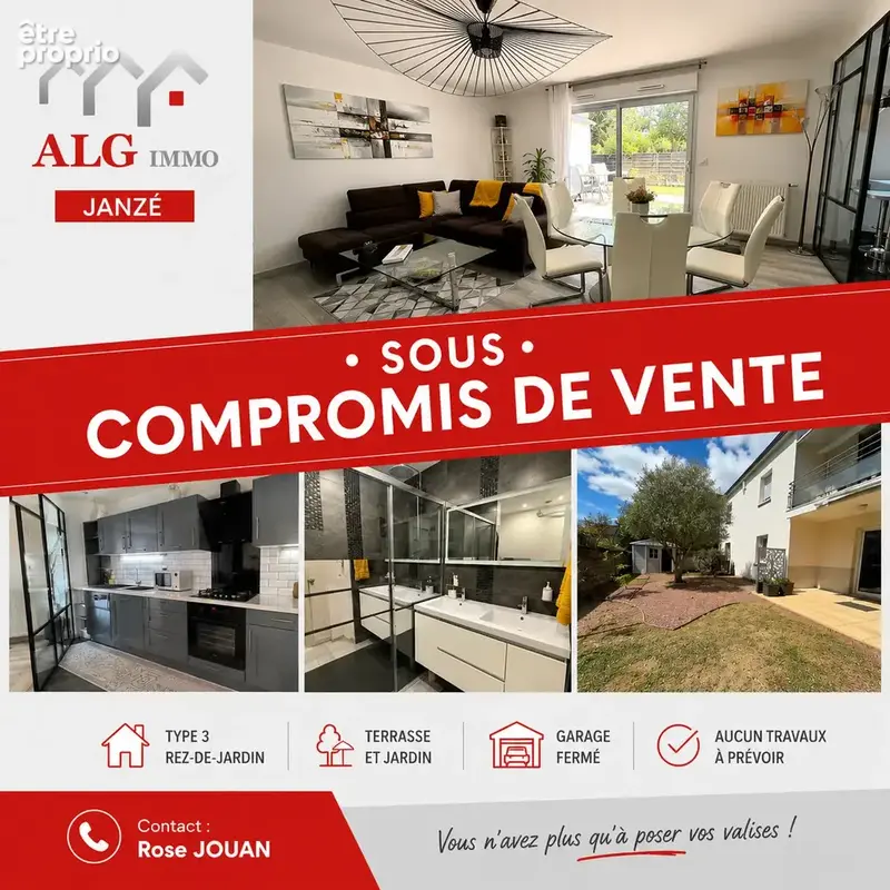 Appartement T3 Rez-de-Jardin  Janzé - photo 1