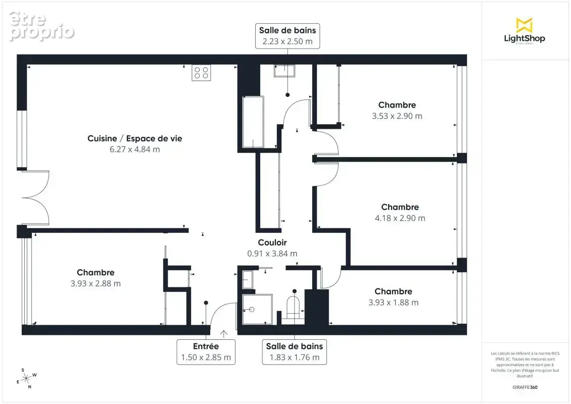 Appartement 5 pièces de 97m² traversant - Vue dégagée - Avenue Gambetta, Paris - photo 14