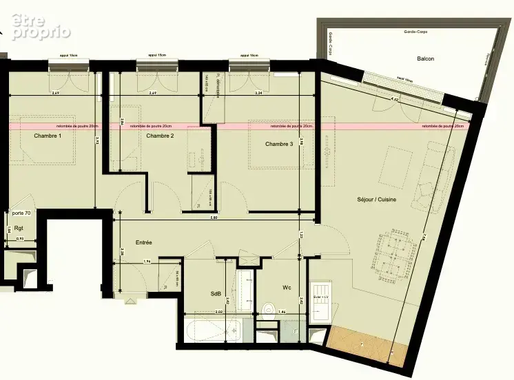 Superbe 4 pièces avec grande terrasse de 15m2 - Bussy Saint Georges - photo 7