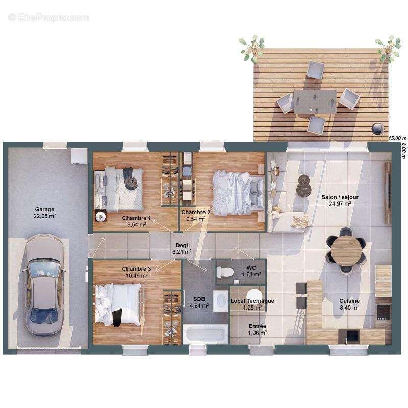 Maison 5 pièces 79 m2 - photo 3