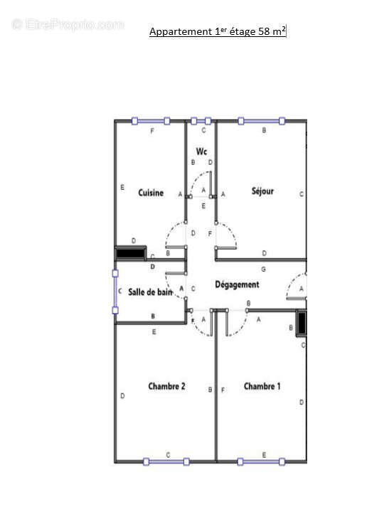Appartement - 58 m2 - 3 pièces - photo 9