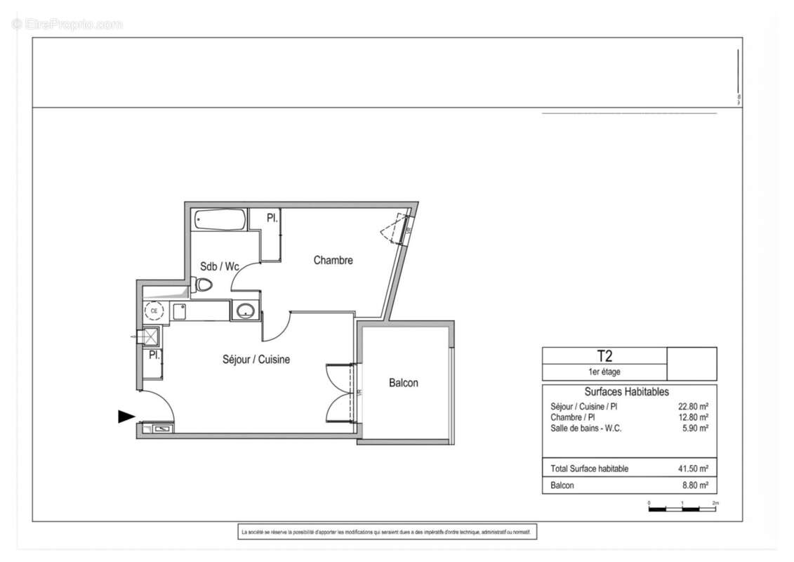 MONTPELLIER (34) Appartmement T2 de 41,5 m2 + Terrasse 9 m2 - photo 4