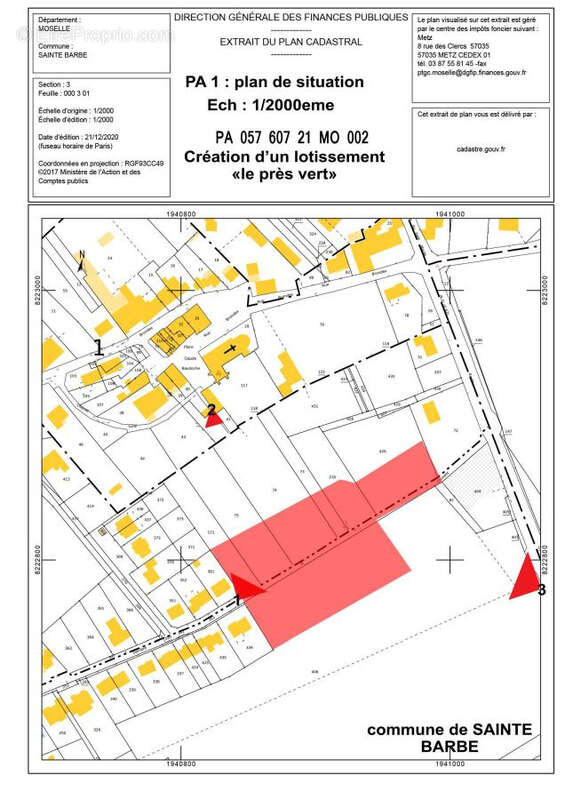 Terrain à SAINTE-BARBE