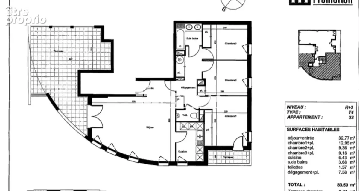 Toulouse - croix daurade - t4 80.70 m² - terrasse 31 m² - garage et parking - photo 2