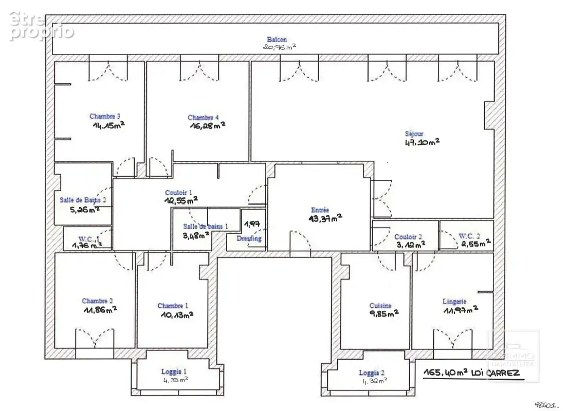 Lyon 6, prox. tete d'or, dernier etage, 165.40m², grand balcon de 21m² - photo 18