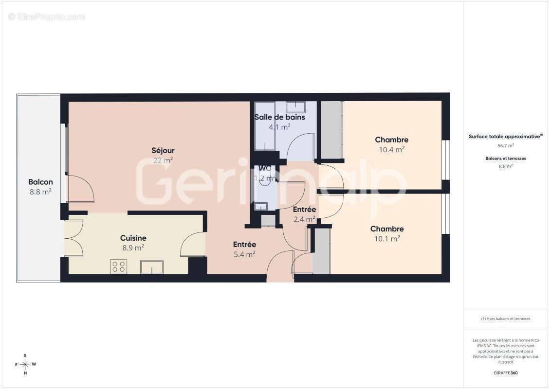 Vente - Appartement - 3 pièces + cuisine - 68,35 m² - 369 000 € - photo 20