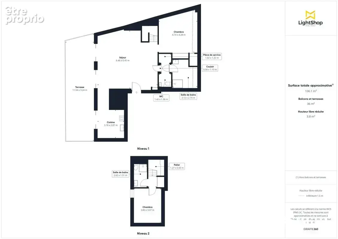 Superbe duplex T3 de 89,83 m2 (103,96 m2 au sol) avec terrasse de 37 m2 - place de parking - Quartier Saint-Donatien à Nantes - photo 21