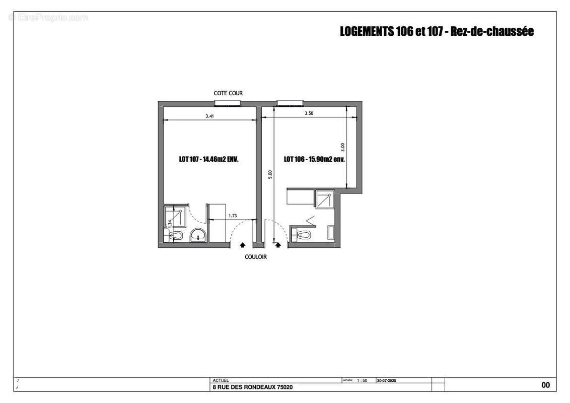 Appartement à PARIS-20E