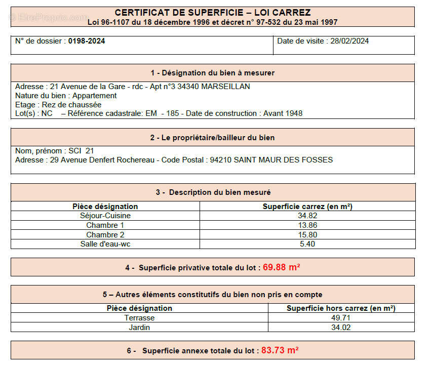 Appartement à MARSEILLAN