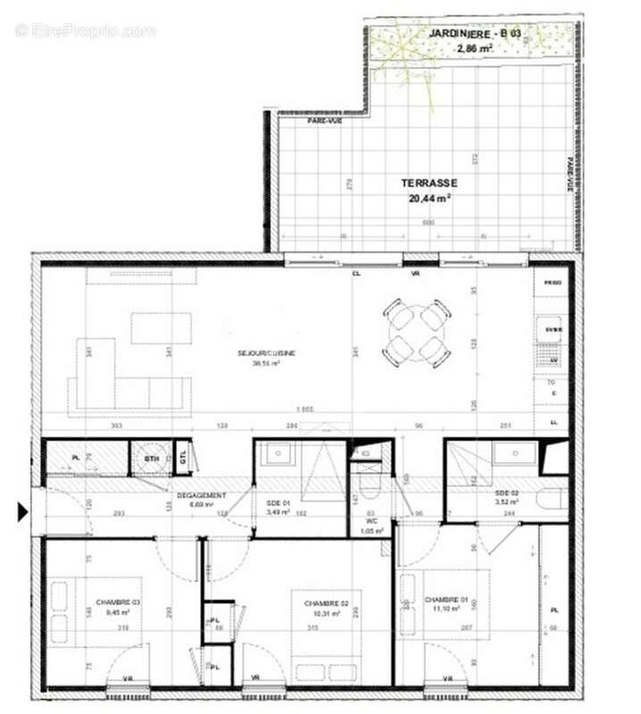 Appartement Le Pradet 4 pièces rez de jardin - photo 7