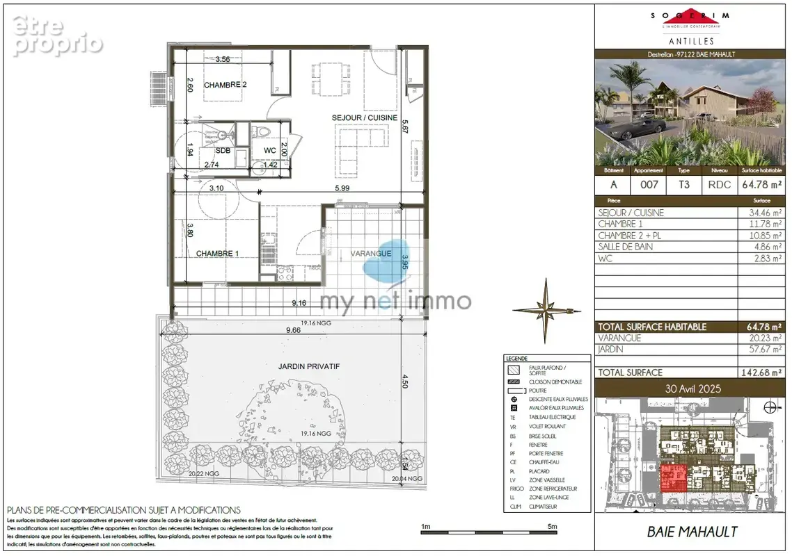 Livraison avril 2027 pour ce bel appartement T3 avec terrasse et jardin dans une résidence neuve à Baie- Mahault. - photo 2