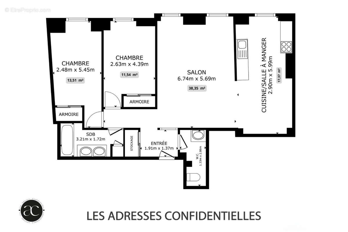 LYON 2 - Cœur  presqu'île dans superbe copropriété - Bel appartement  3 pièces - photo 9