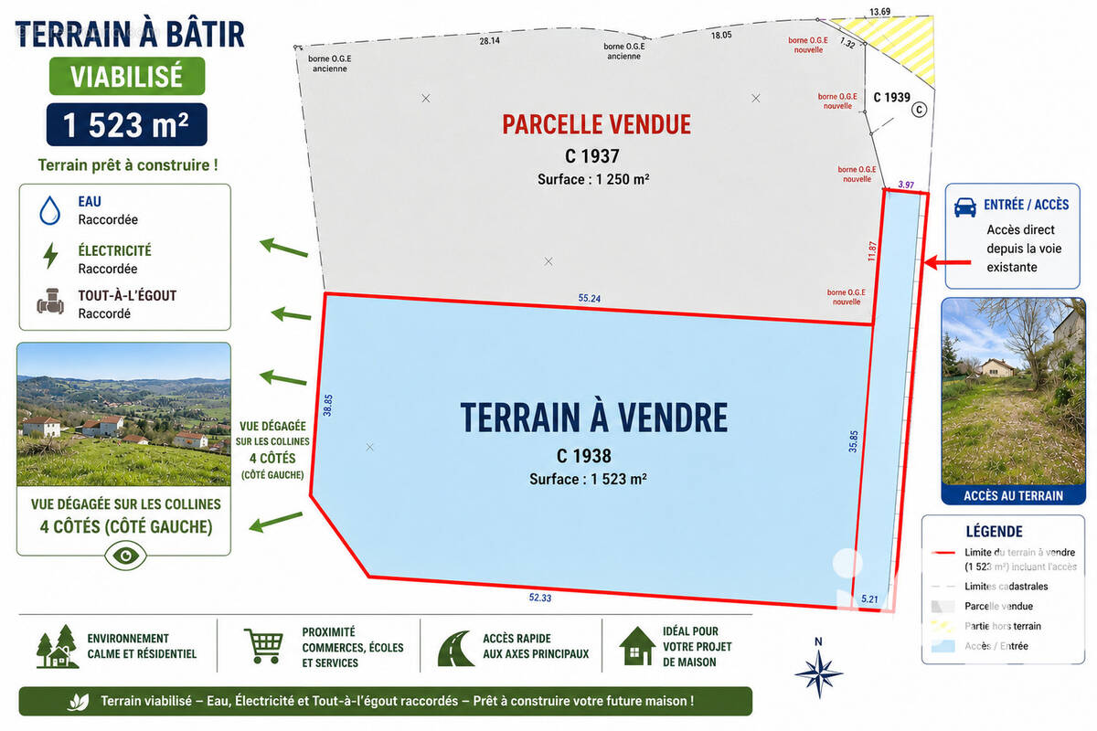 Photo 1 - Terrain à BEAUZAC