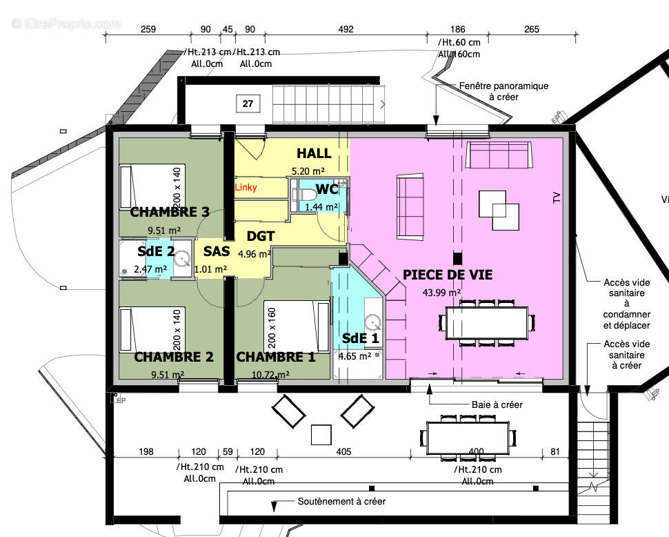 Saint André de la Marche - T5 de plain pied avec jardin de 48 m² plein Sud - Au calme en coeur de bourg - photo 3