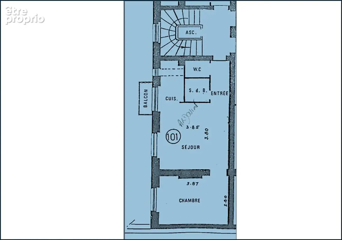 75014 -  alesia - 2 pieces avec balcon - 35 m² - photo 11