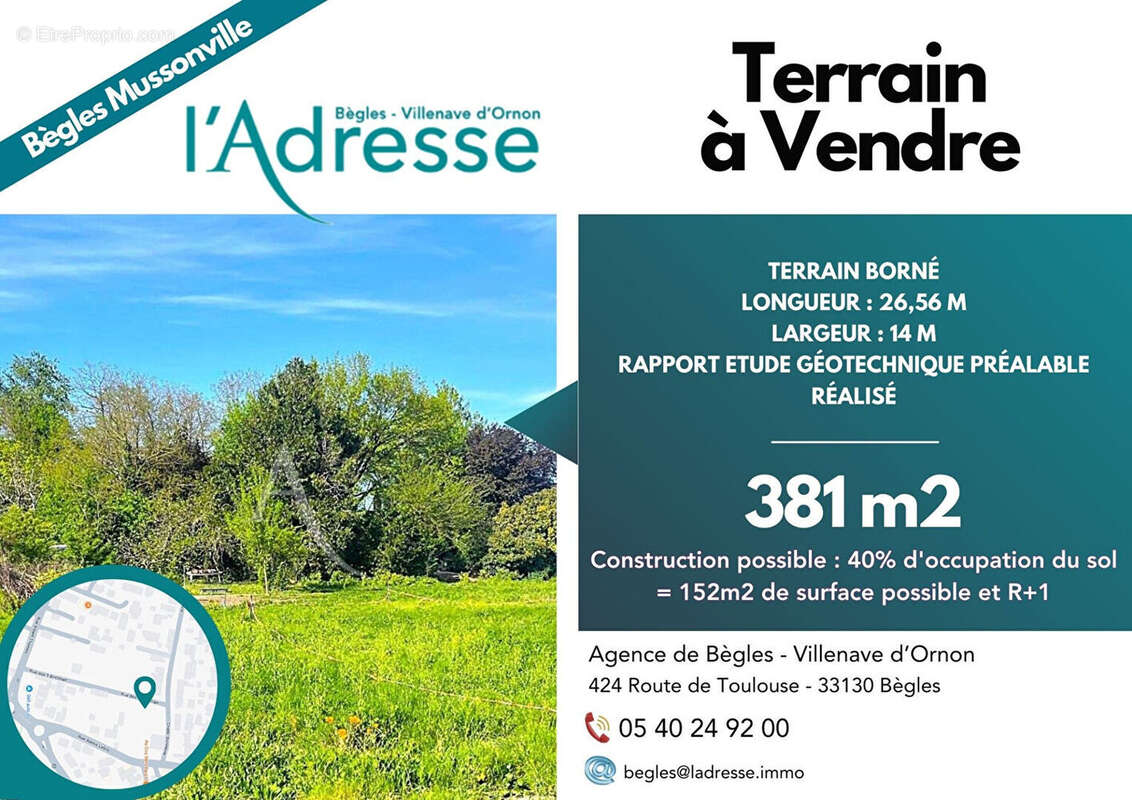 Terrain à BEGLES