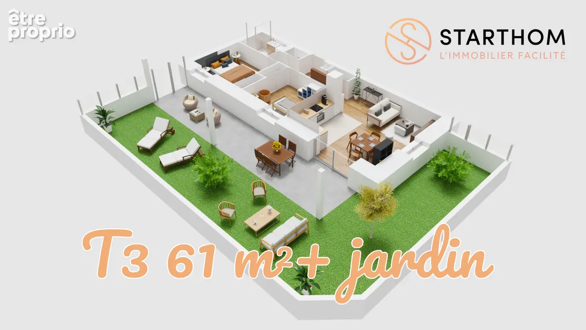 APPARTEMENT T3 de 61 m2 + jardin - photo 1