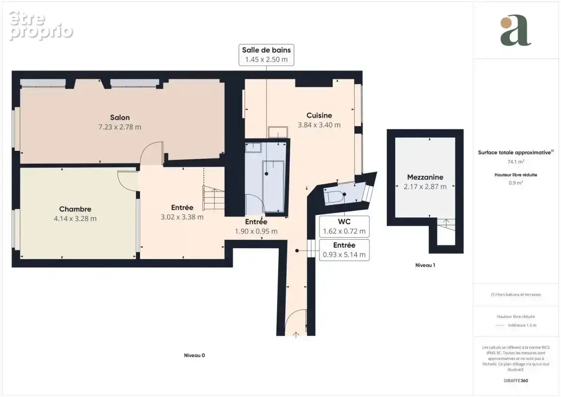 T2 bis de charme 71 m² lumineux avec mezzanine, à rénover en vente Quartier prisé d’Ainay, Lyon 2ᵉ (69002) - photo 8