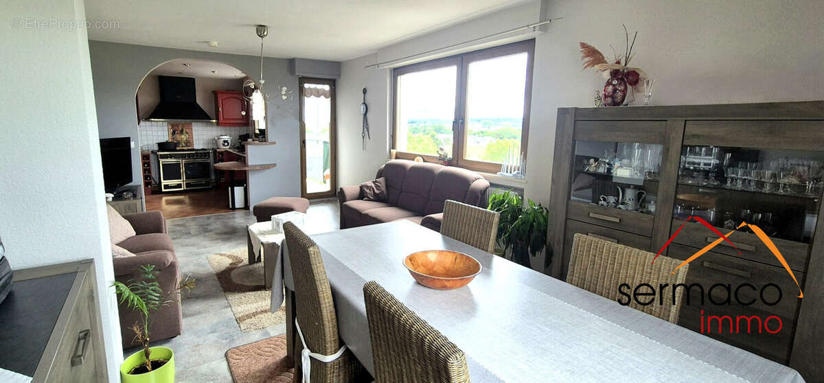 salon séjour avec balcon - Appartement à SARREGUEMINES