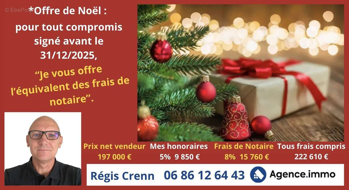 l'équivalent des frais de notaire offert - Maison à LE RELECQ-KERHUON