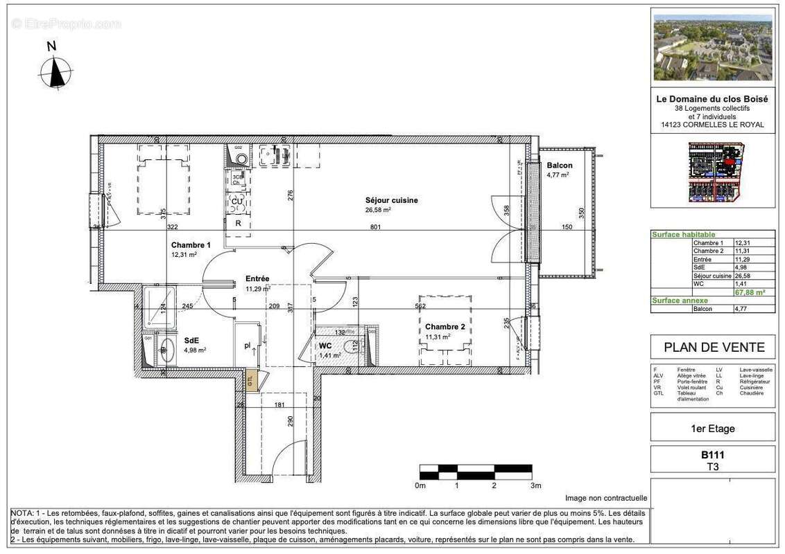 Appartement à CORMELLES-LE-ROYAL