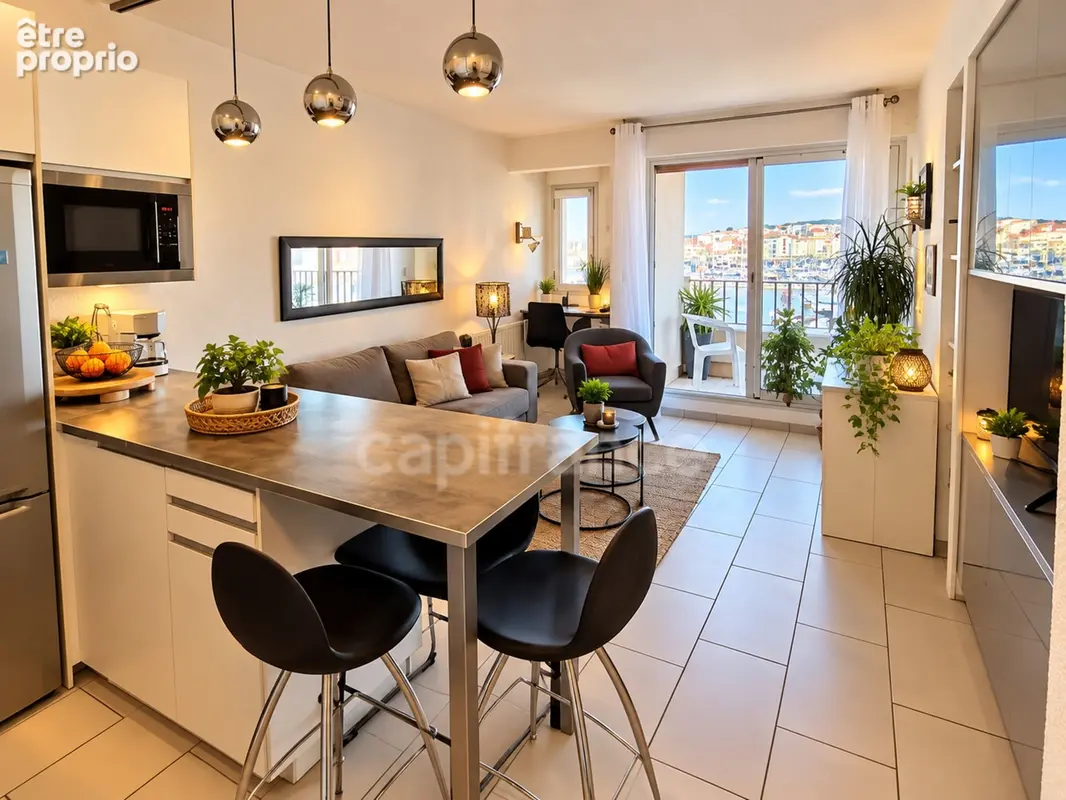 Cap d’agde – vue port exceptionnelle – t2 36 m² – balcon –piscine - concierge - garage fermé – vendu meublé - photo 3