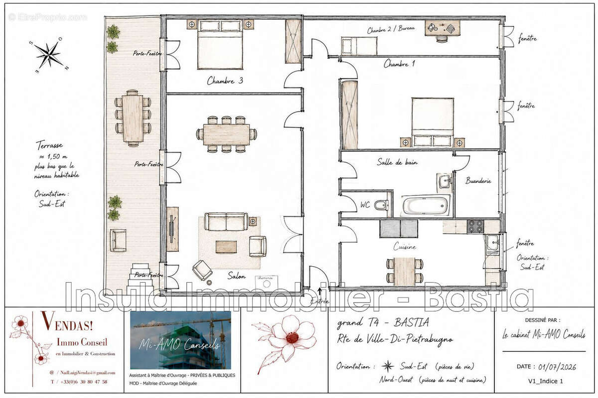 Appartement 107 m² à Ville-Di-Pietrabugno  - photo 2