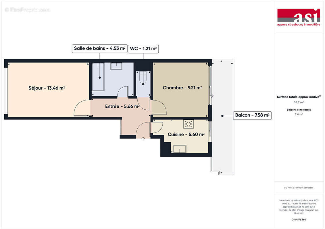 F2 de 39.66 m² avec un balcon de 7.58 m² en vente rue Stenger-Bachmann - photo 14