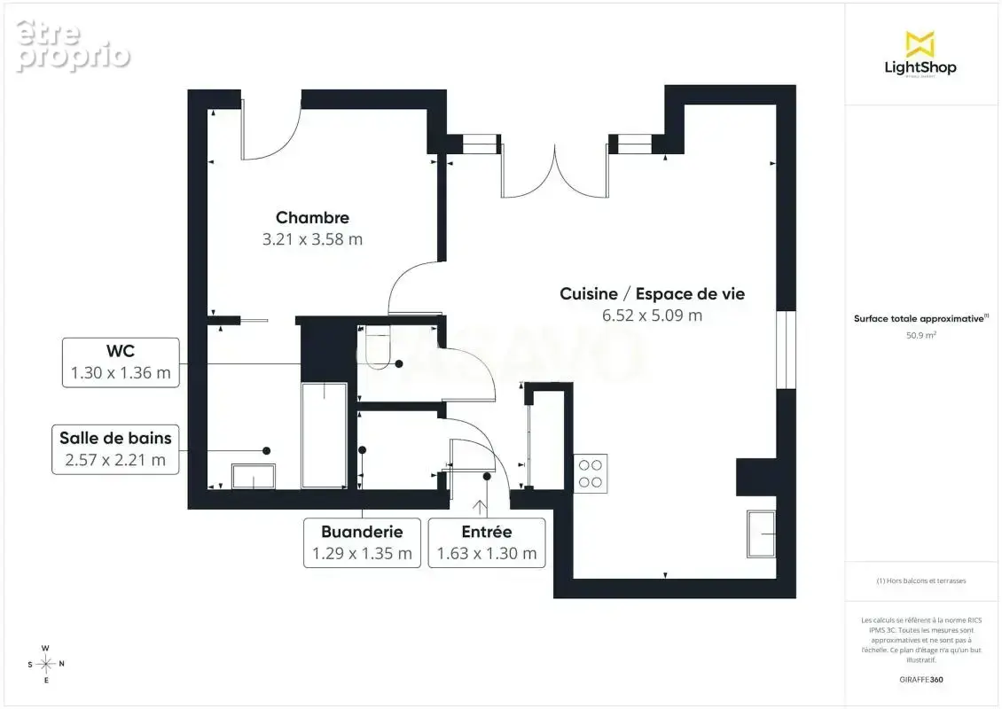 Vente Appartement 2 pièces de 50m² - 69450 Saint-Cyr-au-Mont-d'Or - photo 2