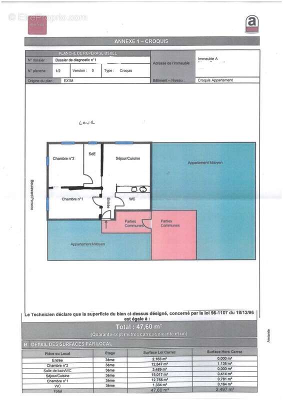 Appartement à PARIS-17E