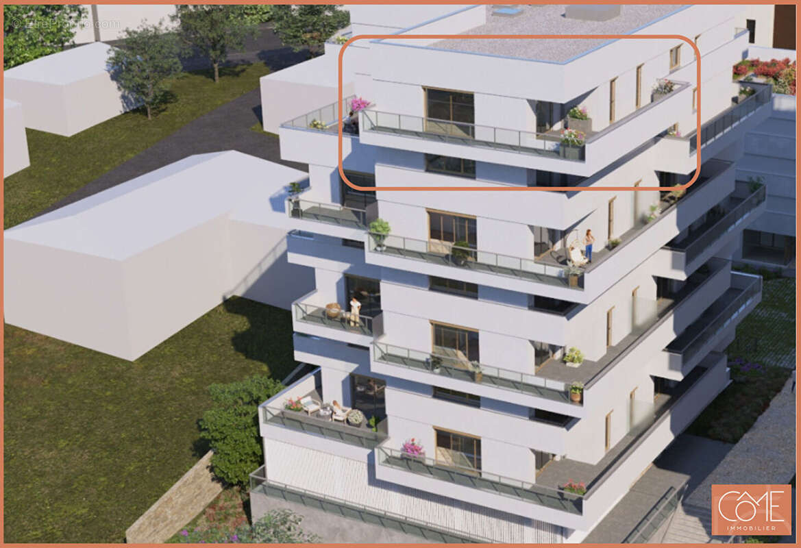 Type 3 de 76,85m²  - dernier etage - terrasse 33m² et parking - triplement expose - saint helier - rennes - photo 3