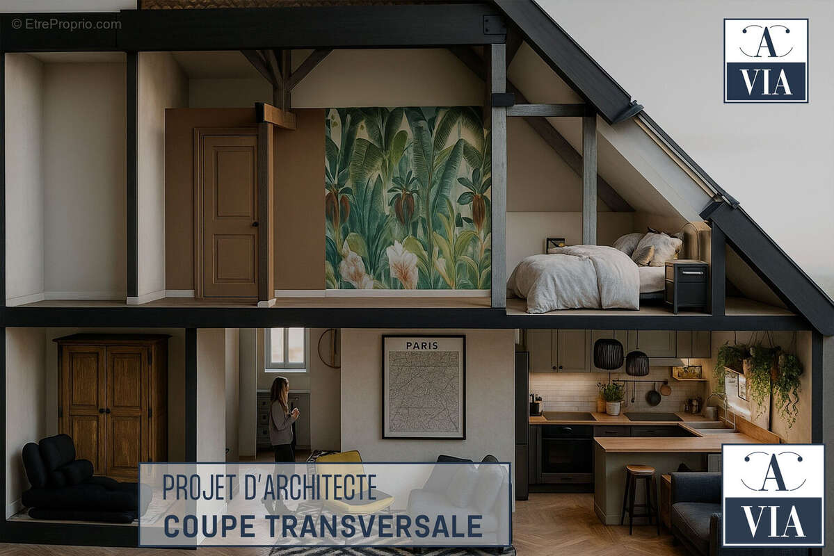 Projet d'architecte - coupe transversale - Appartement à ERSTEIN