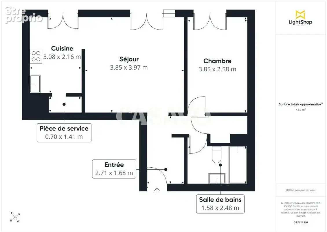 Vente Appartement 2 pièces de 43m² - 95310 Saint-Ouen-l'Aumône - photo 13