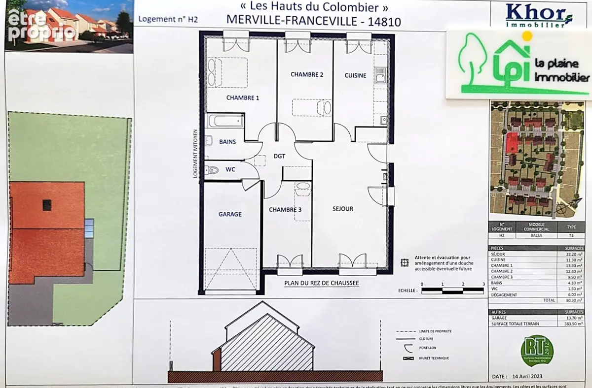 Rare sur le marché, maison de PLAIN-PIED de 4 pièces de  80,30 m² habitables avec jardin  S/O et  garage+2 stationnements - photo 2