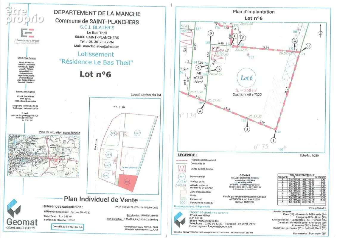 À vendre Terrain à bâtir de 558 m² avec garage de 50 m² à Saint-Planchers - photo 7