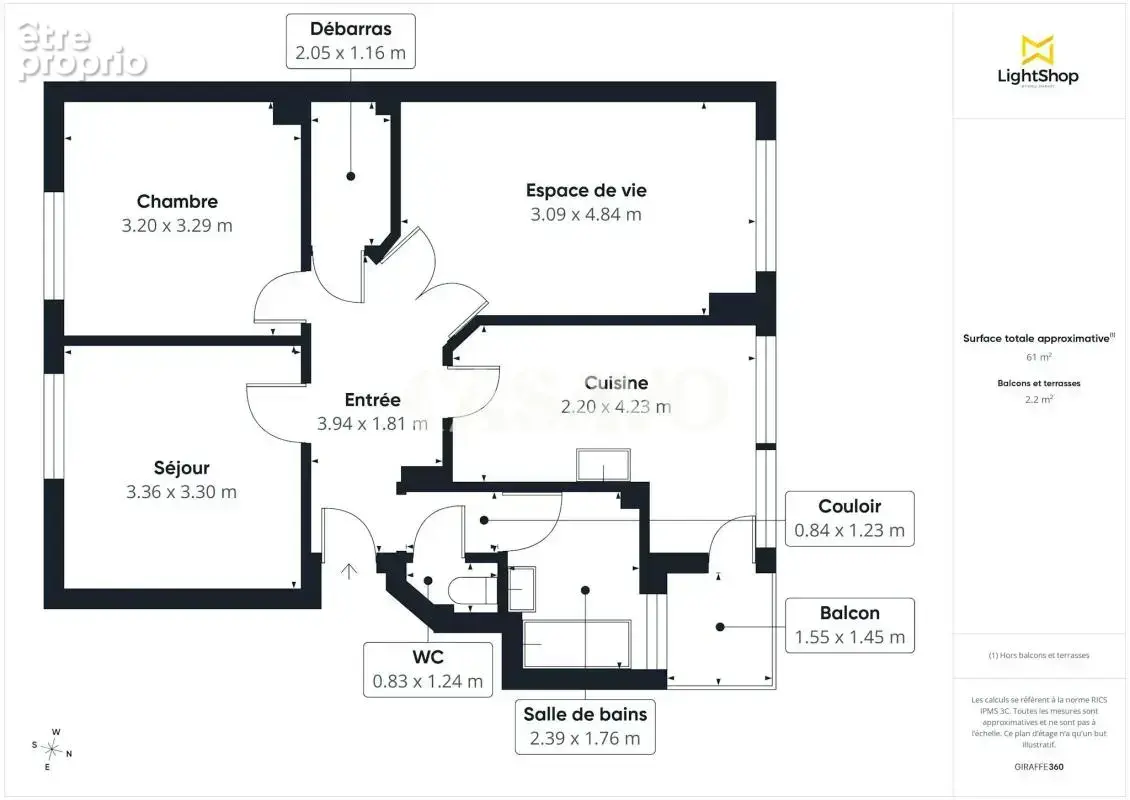 Vente Appartement 3 pièces de 61m² - 93200 Saint-Denis - photo 2
