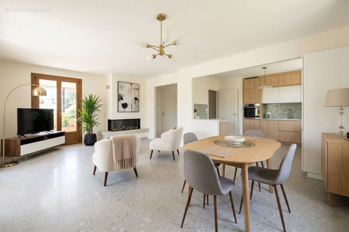 Projection séjour cuisine maison - Maison à DOUSSARD