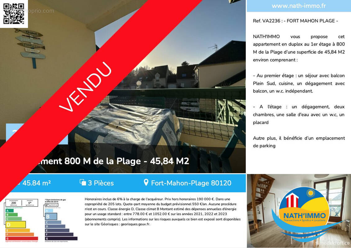 Appartement à FORT-MAHON-PLAGE