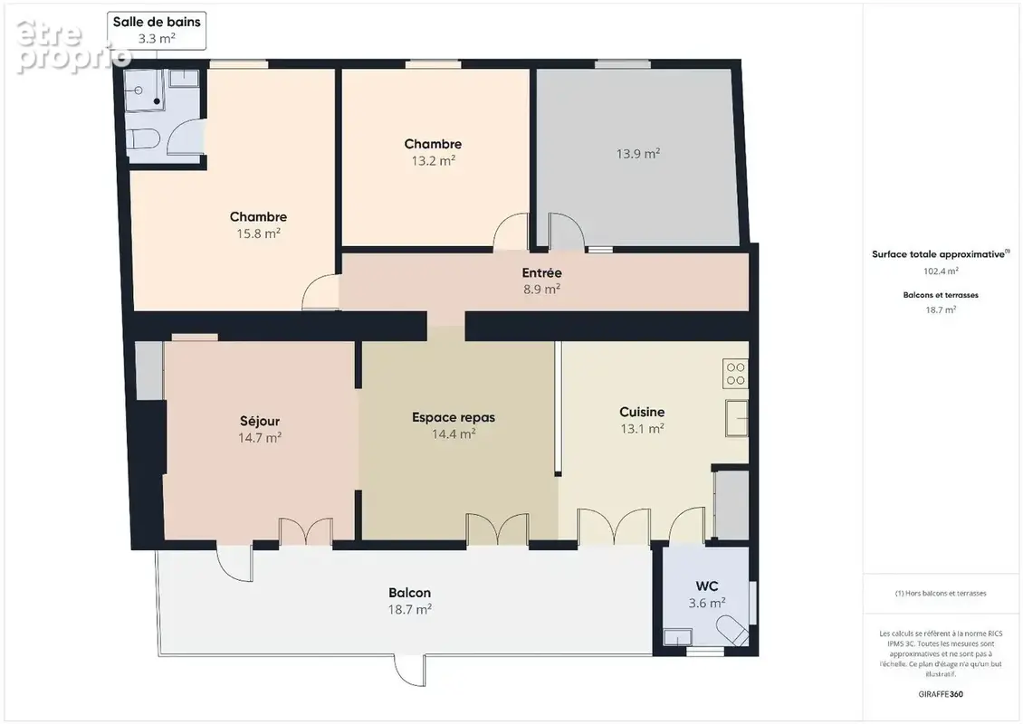Grand appartement T4 avec extérieur et garage véhicule - photo 18