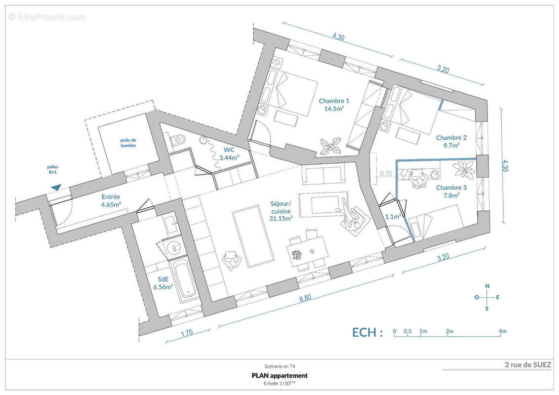 Appartement à PARIS-18E