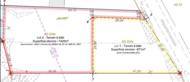 Terrain à MIREBEAU-SUR-BEZE