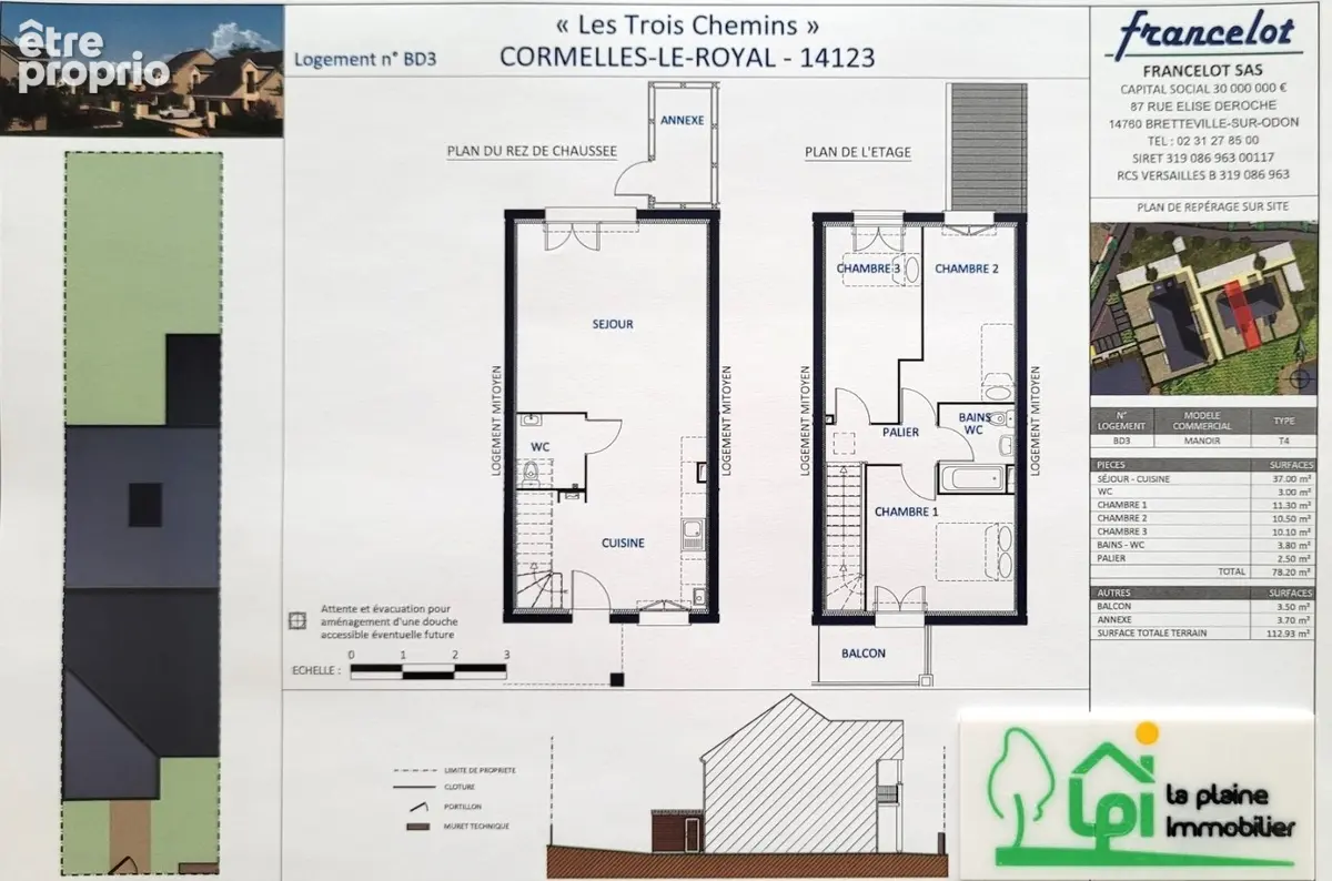 Maison  mitoyenne de 4 pièces offrant 78.20 m² habitables avec abri de jardin et terrain de 113m² - photo 2