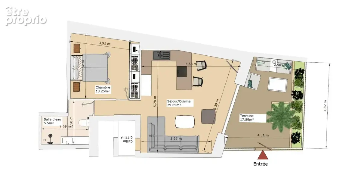 Sète centre-ville  Superbe T2 de 51 m² entièrement rénové avec terrasse de 18 m², au sein d'une copropriété intimiste de seulem - photo 5