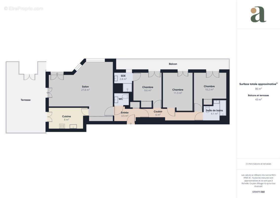 Splendide Appartement de 128.0 m² dans une résidence récente et sécurisée en vente à Villeneuve-la-Garenne  (92390) - photo 13