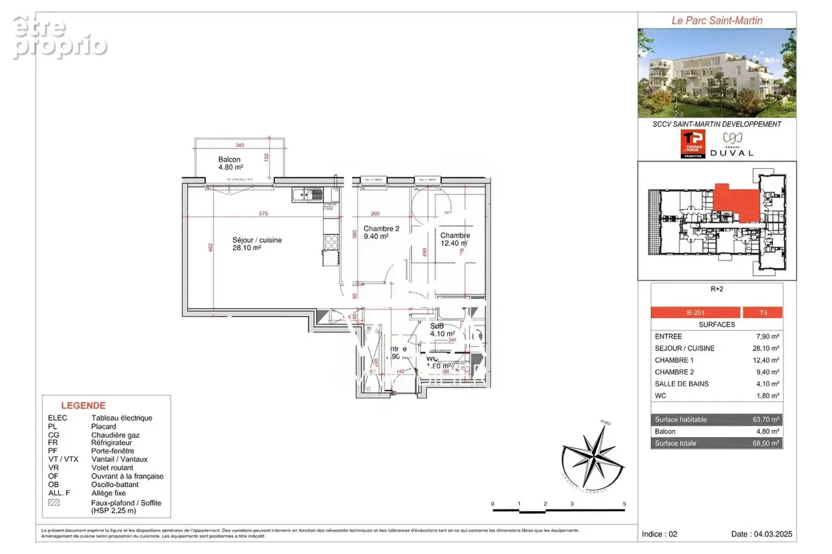 Appartement 3 pièces 64 m² à vendre à Saint-Martin-Boulogne (62280) - photo 2