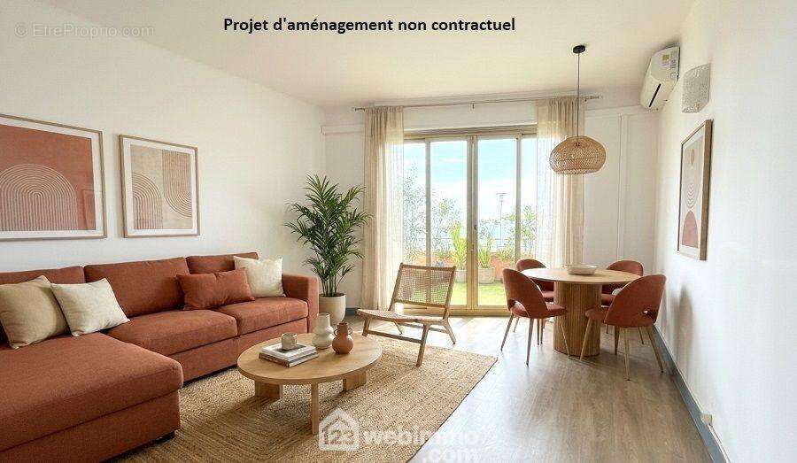 Un espace de vie élégant et baigné de lumière, prolongé par la terrasse de 20 m² pour un quotidien tourné vers la mer. - Appartement à SAINTE-MAXIME