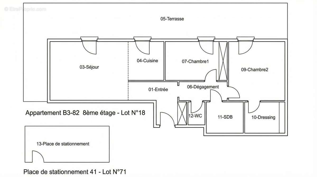 Appartement à PARIS-19E