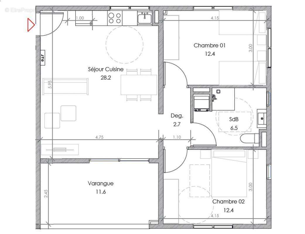 Appartement à REMIRE-MONTJOLY